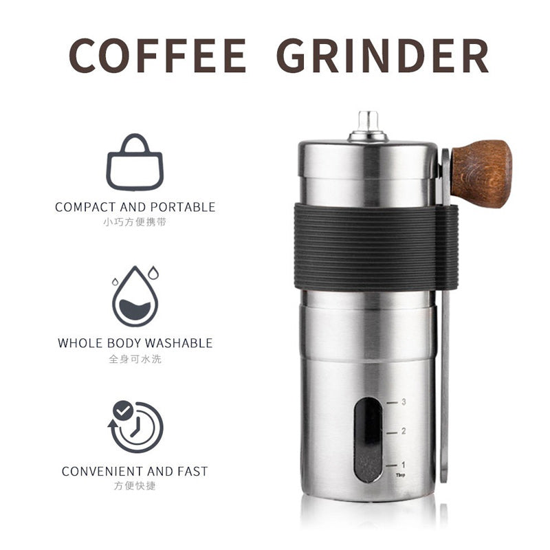 Stainless Steel Coffee Maker Burr Hand Portable